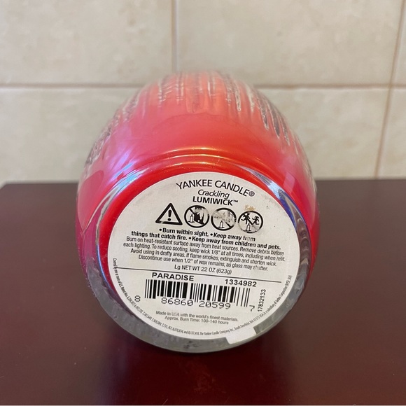 NEW YANKEE CANDLE CRACKLING “PARADISE” PURE RADIANCE WOOD WICK Vase Tropical - Picture 5 of 9